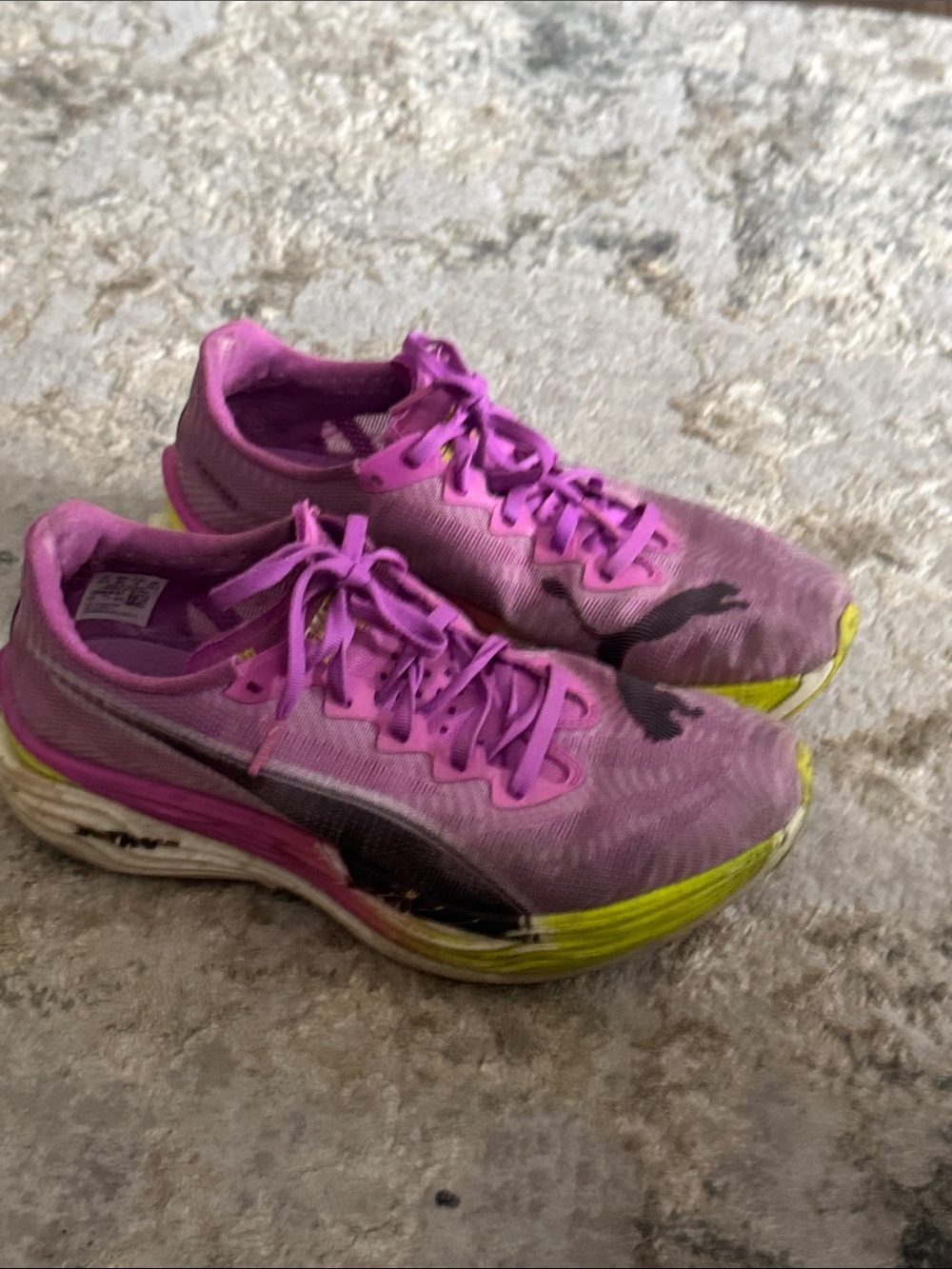 Puma Women’s Purple and Yellow Athletic Running Shoes